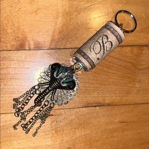 Wine Bottle Cork Elephant Keyring
